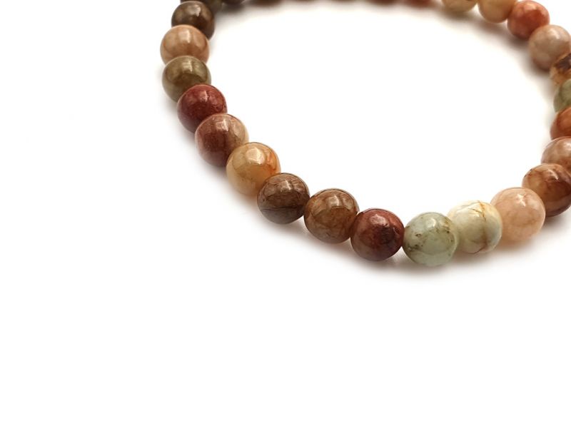 6mm Jade Beads Bracelet - Brown / orange jade 3