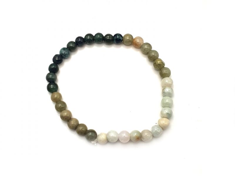 Click thumbnail to enlarge and hover over the picture to zoom 6mm Jade Beads Bracelet - gradient - 3 green 1