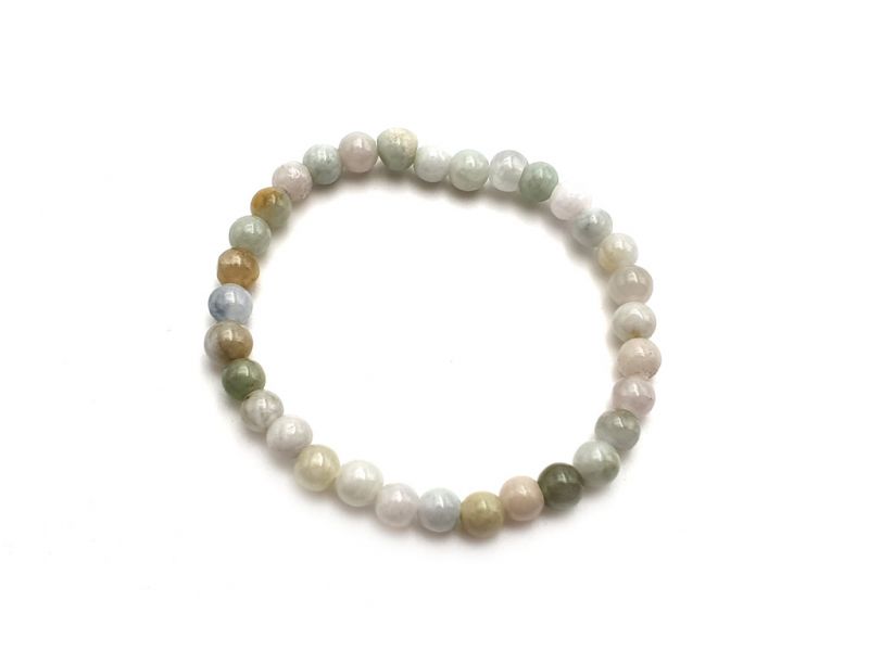 6mm Jade Beads Bracelet - Gradient of green 1