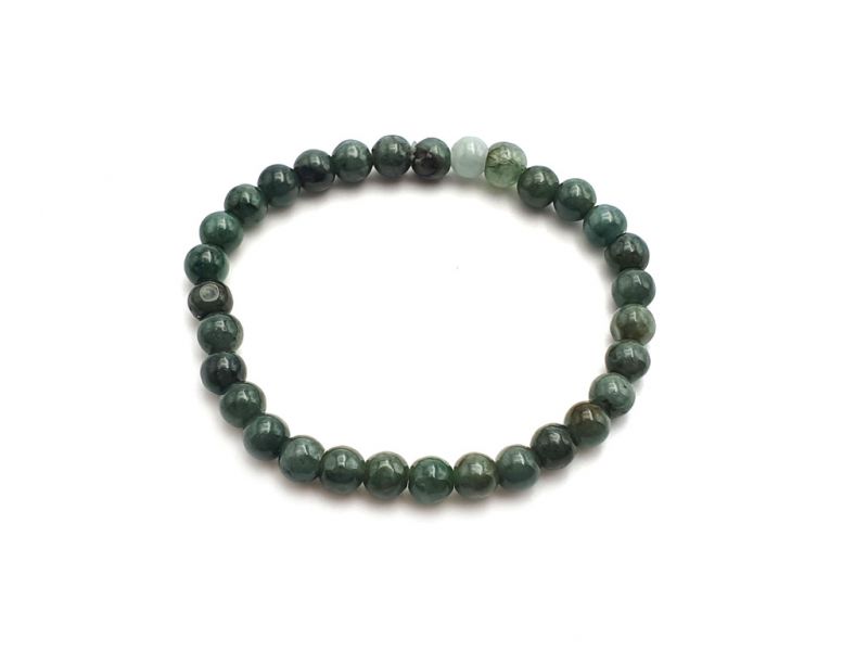 6mm Jade Beads Bracelet - Imperial green 1