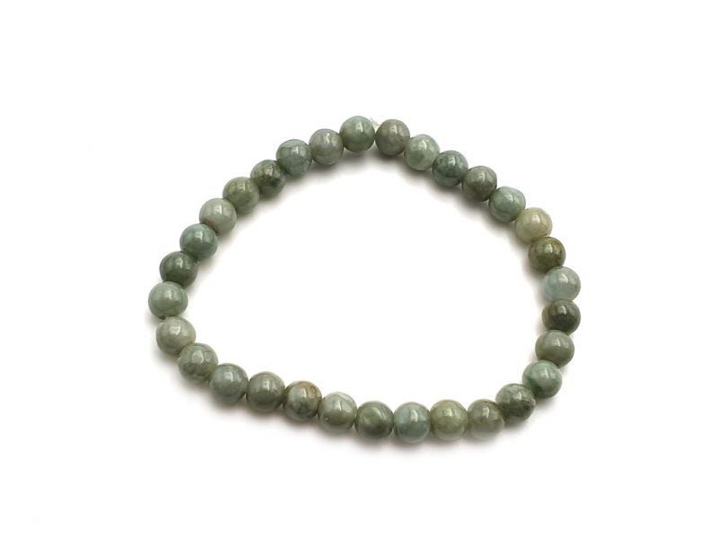 6mm Jade Beads Bracelet - Light Green / Translucent 1