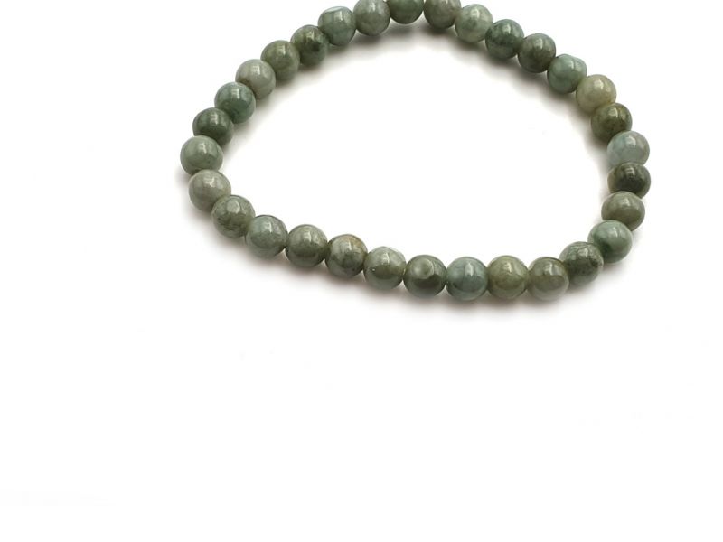 6mm Jade Beads Bracelet - Light Green / Translucent 2