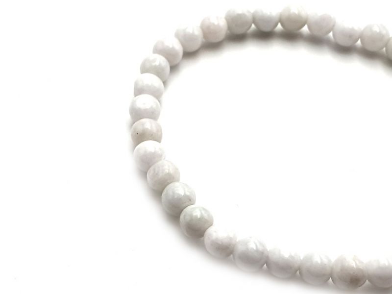 6mm Jade Beads Bracelet - White Jade 2