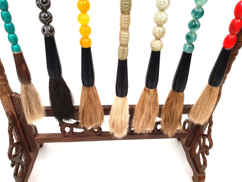 7 Brushes with Large Chinese Brushes Holder 3