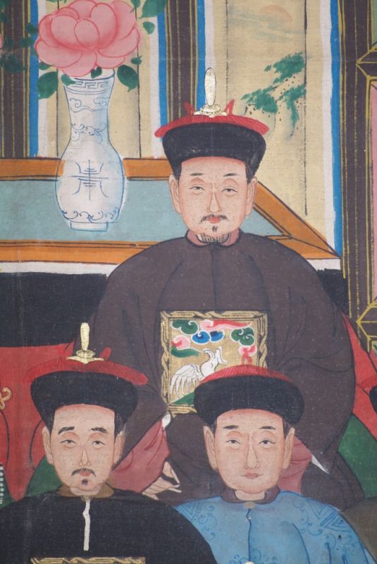8 Personen Chinesische Ahnenbilder Qing Dynastie 3