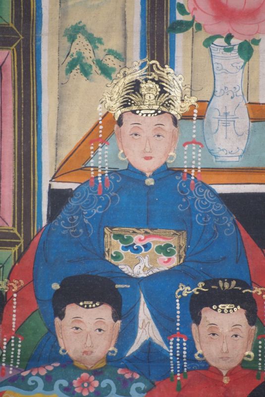 8 Personen Chinesische Ahnenbilder Qing Dynastie 4
