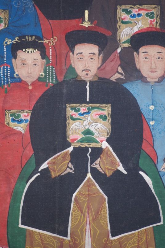 8 Personen Chinesische Ahnenbilder Qing Dynastie 5