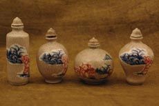 Lot de Tabatières Chinoises en Porcelaine peinte à la main chine