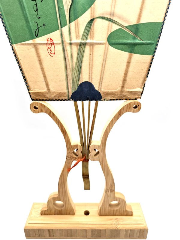 Abanicos japoneses antiguos - Uchiwa - Papel y madera - Bambú 3