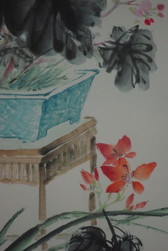 Acuarela China sobre seda Bonsai 5