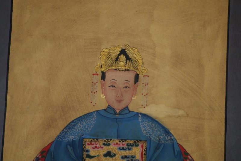 Ahnenpaare und Kaiser Chinesische Malerei Blau 3
