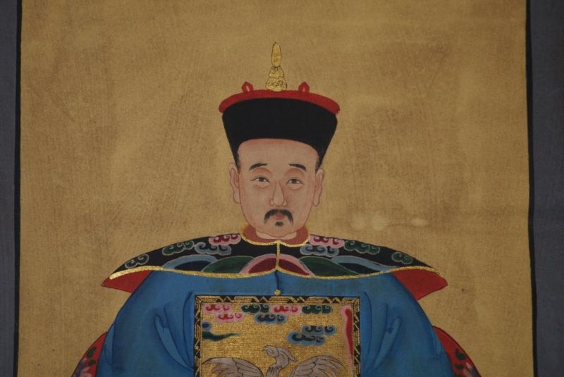 Ahnenpaare und Kaiser Chinesische Malerei Blau 4