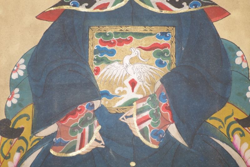 Ahnenpaare und Kaiser Chinesische Malerei Blau 5
