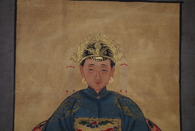 Ahnenpaare und Kaiser Chinesische Malerei Blau 4