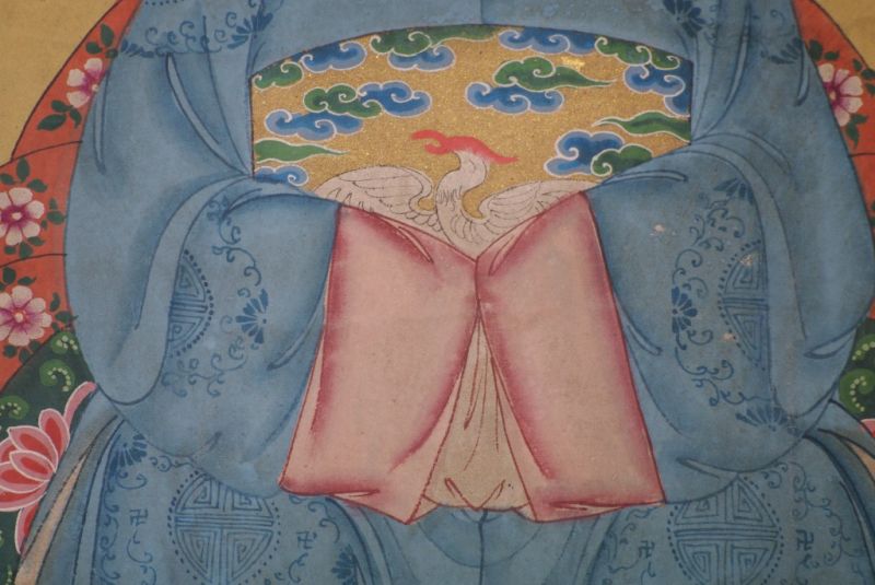 Ahnenpaare und Kaiser Chinesische Malerei Blau 5