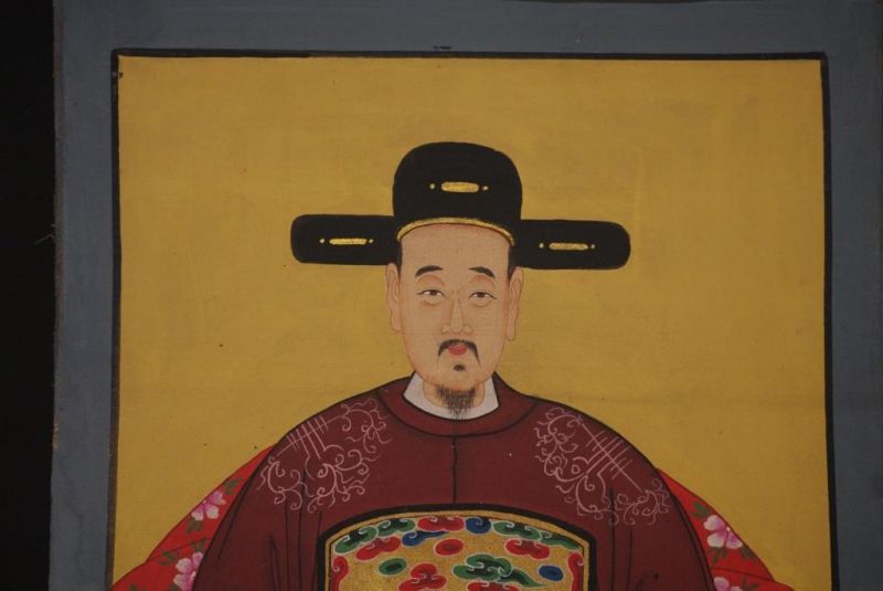 Ahnenpaare und Kaiser Chinesische Malerei Bordeauxrot 4
