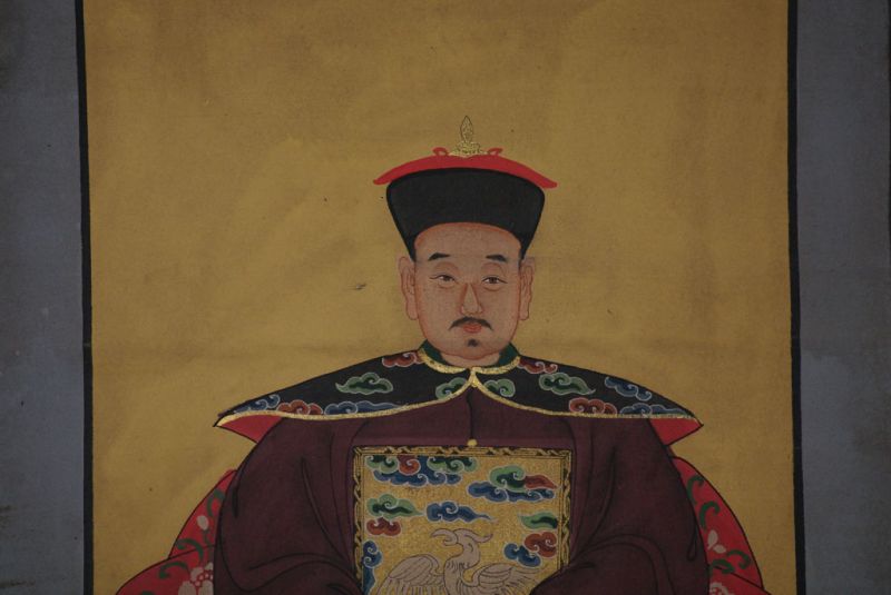 Ahnenpaare und Kaiser Chinesische Malerei Bordeauxrot 3