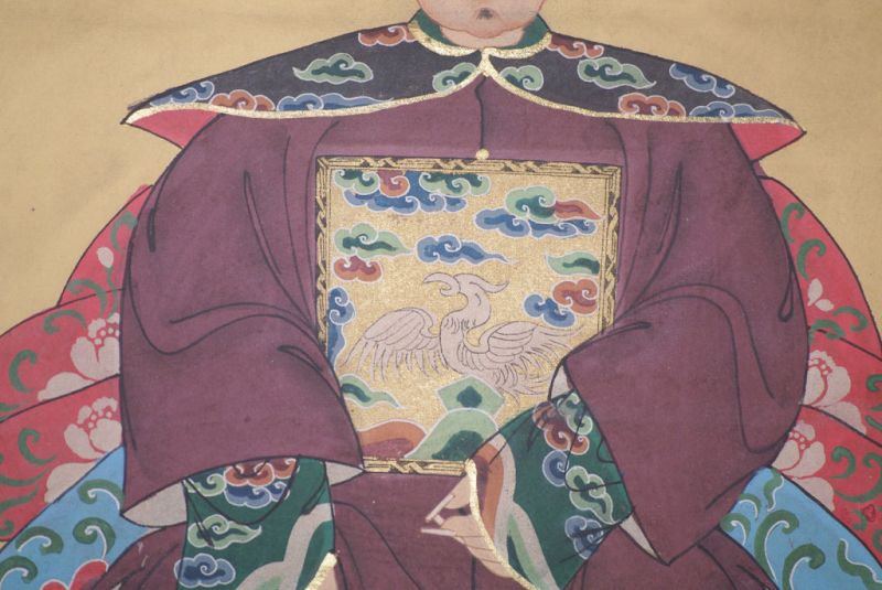 Ahnenpaare und Kaiser Chinesische Malerei Bordeauxrot 5