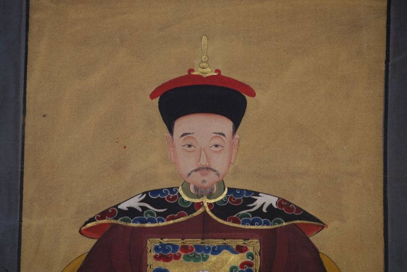Ahnenpaare und Kaiser Chinesische Malerei Bordeauxrot 3