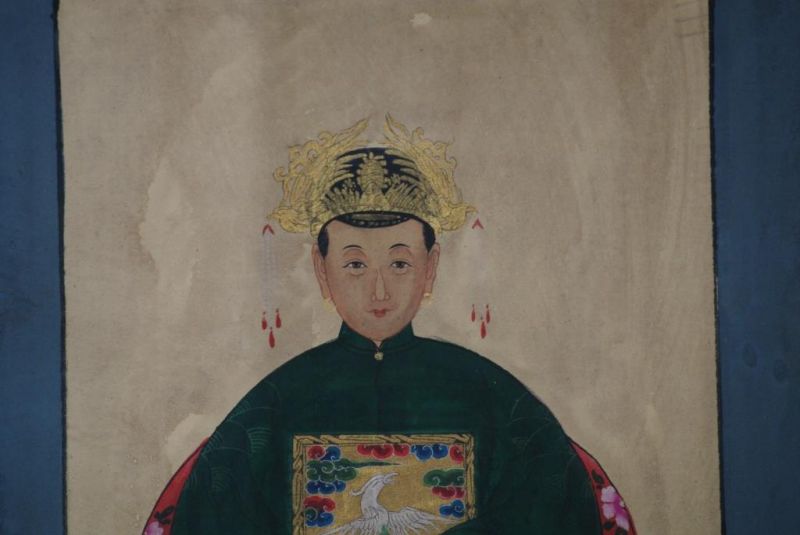 Ahnenpaare und Kaiser Chinesische Malerei Dunkelgrün 3