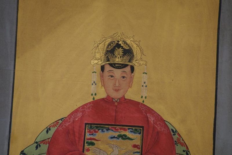 Ahnenpaare und Kaiser Chinesische Malerei Dunkelrot 3