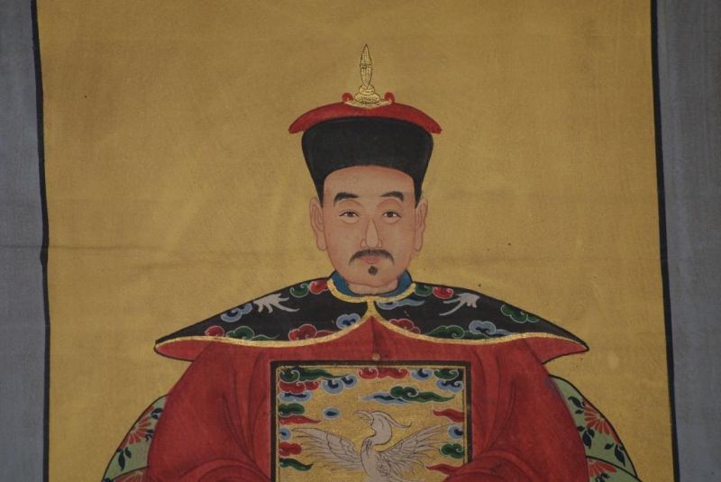 Ahnenpaare und Kaiser Chinesische Malerei Dunkelrot 4