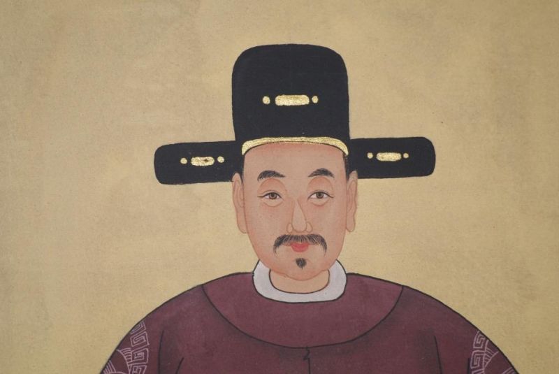 Ahnenpaare und Kaiser Chinesische Malerei Dunkelrot 4