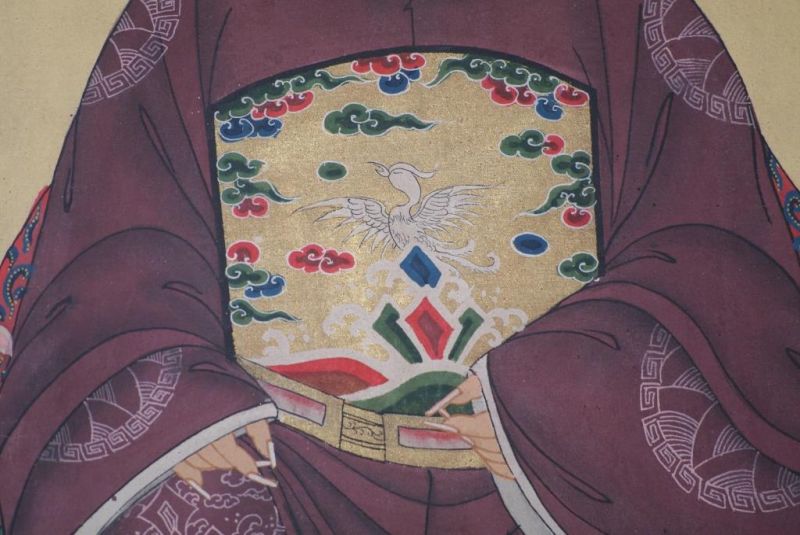 Ahnenpaare und Kaiser Chinesische Malerei Dunkelrot 5
