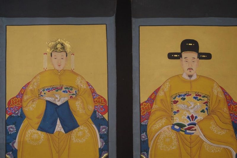 Ahnenpaare und Kaiser Chinesische Malerei Gelb 2