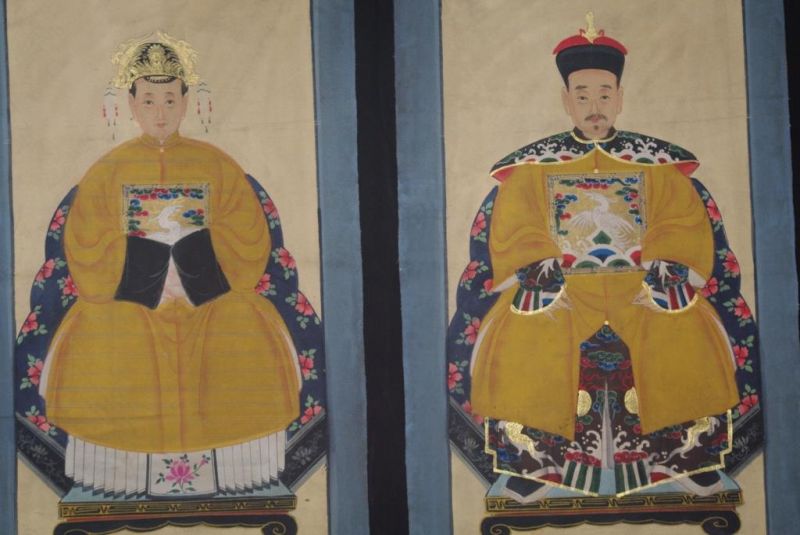 Ahnenpaare und Kaiser Chinesische Malerei Gelb 2