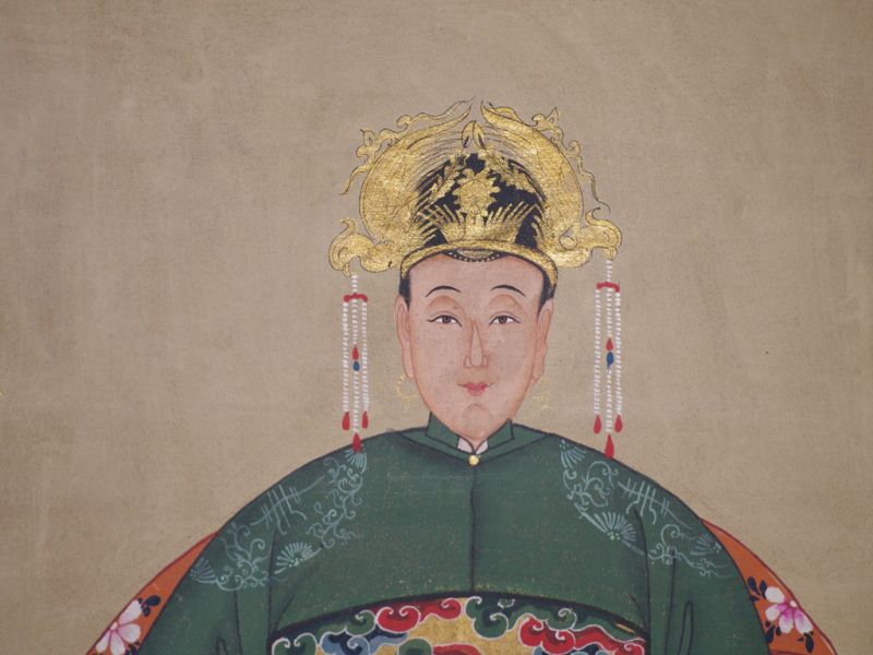 Ahnenpaare und Kaiser Chinesische Malerei Grün 3