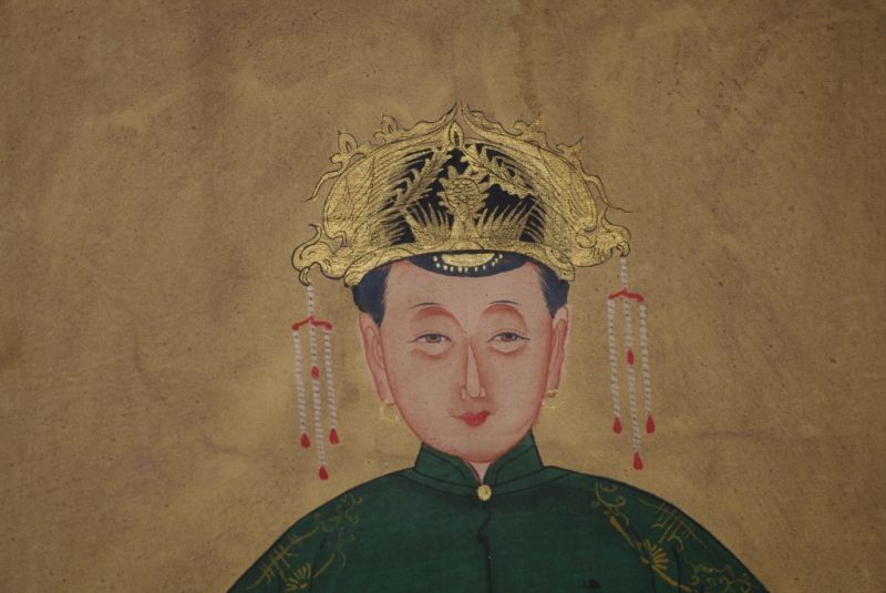 Ahnenpaare und Kaiser Chinesische Malerei Grün 4