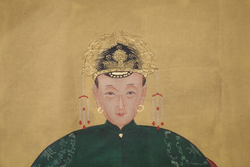 Ahnenpaare und Kaiser Chinesische Malerei Grün 3