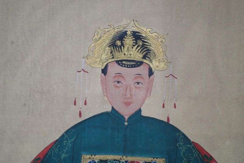 Ahnenpaare und Kaiser Chinesische Malerei Grün 3