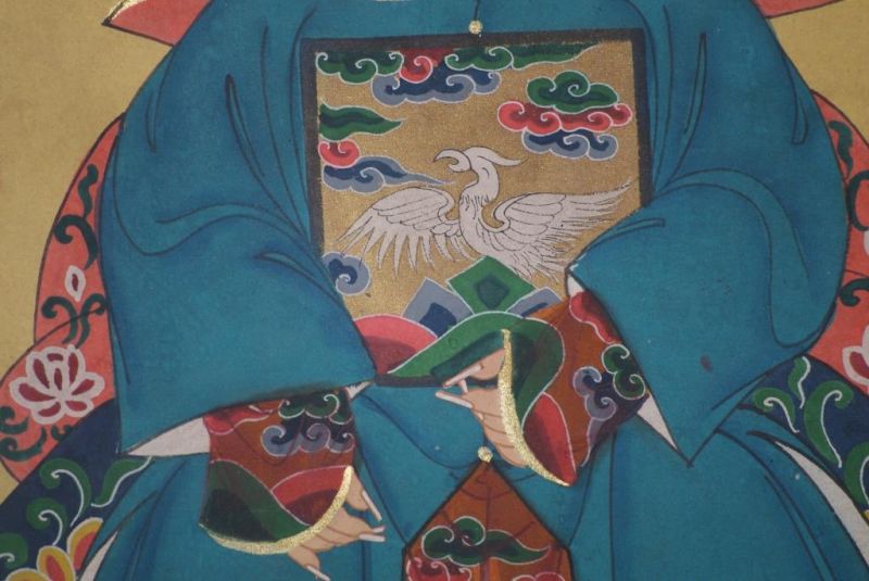Ahnenpaare und Kaiser Chinesische Malerei Hellblau 5