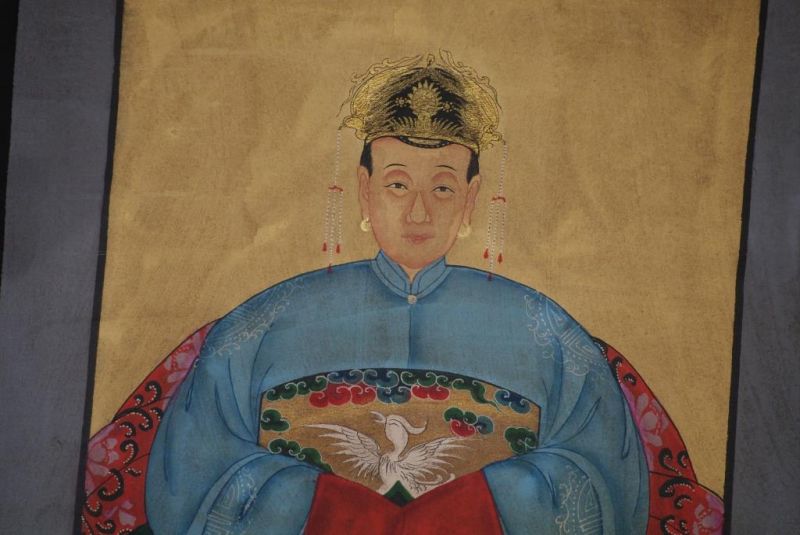 Ahnenpaare und Kaiser Chinesische Malerei Himmelblau 3