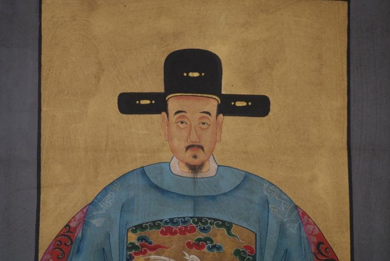 Ahnenpaare und Kaiser Chinesische Malerei Himmelblau 4