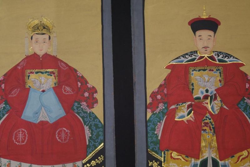Ahnenpaare und Kaiser Chinesische Malerei Kaiser Gelb 2