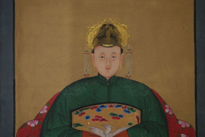 Ahnenpaare und Kaiser Chinesische Malerei Kaiser grün 4