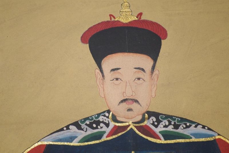 Ahnenpaare und Kaiser Chinesische Malerei Marineblau 4