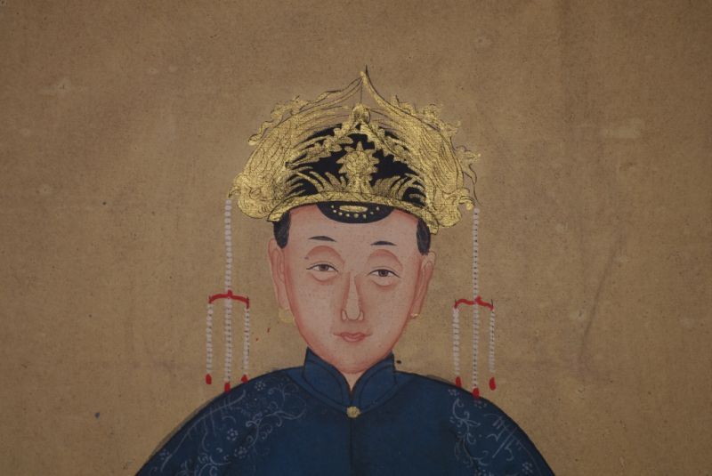 Ahnenpaare und Kaiser Chinesische Malerei Marineblau 4