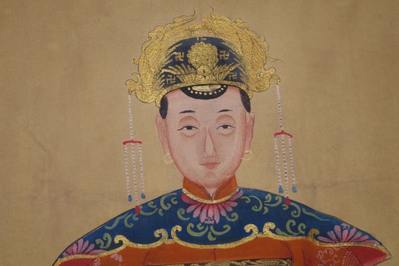 Ahnenpaare und Kaiser Chinesische Malerei Orange 4