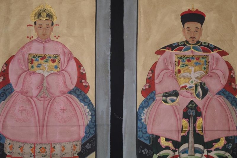 Ahnenpaare und Kaiser Chinesische Malerei Rosa 2