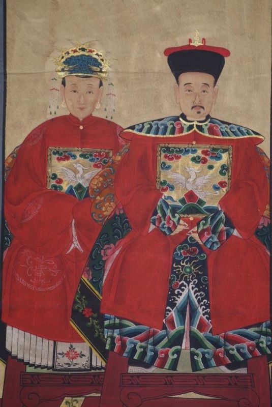 Ahnenpaare und Kaiser Chinesische Malerei Rot 2