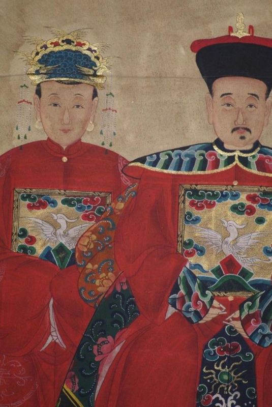 Ahnenpaare und Kaiser Chinesische Malerei Rot 3