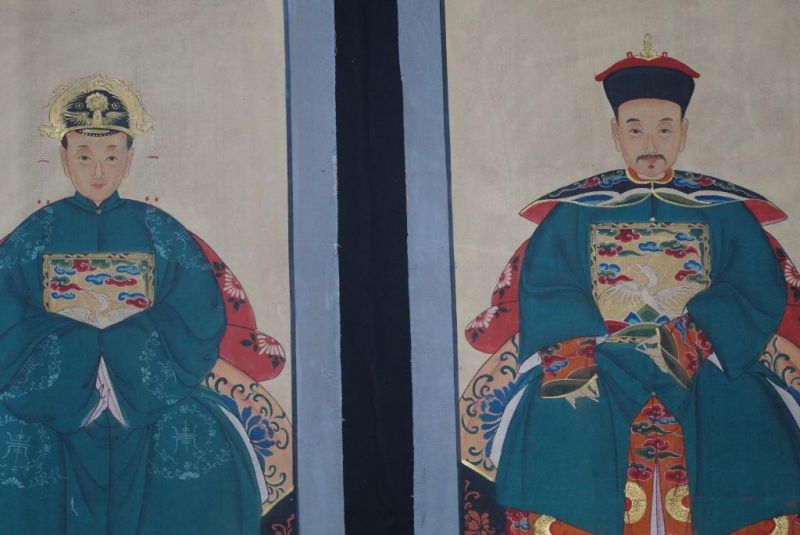 Ahnenpaare und Kaiser Chinesische Malerei Smaragd 2