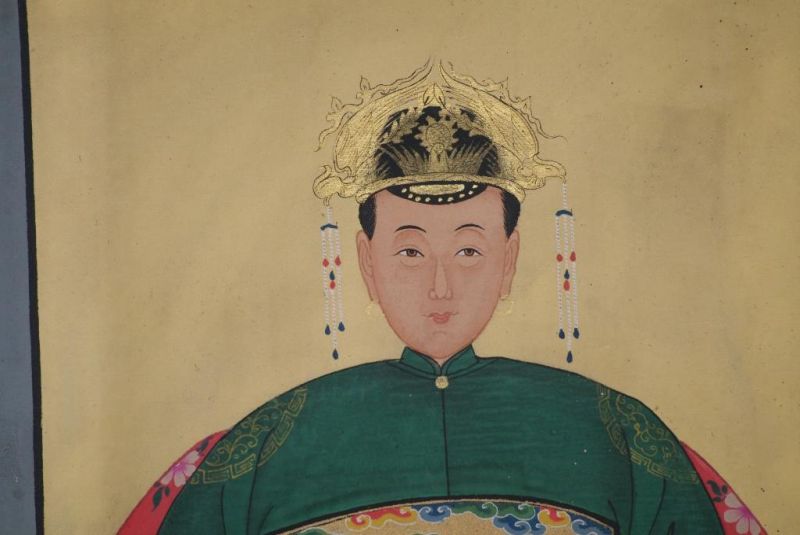 Ahnenpaare und Kaiser Chinesische Malerei Smaragdgrün 3
