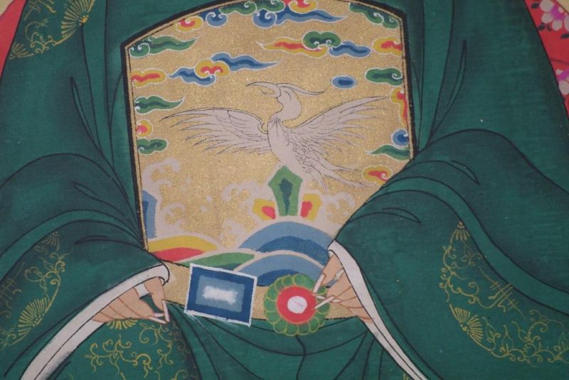 Ahnenpaare und Kaiser Chinesische Malerei Smaragdgrün 5