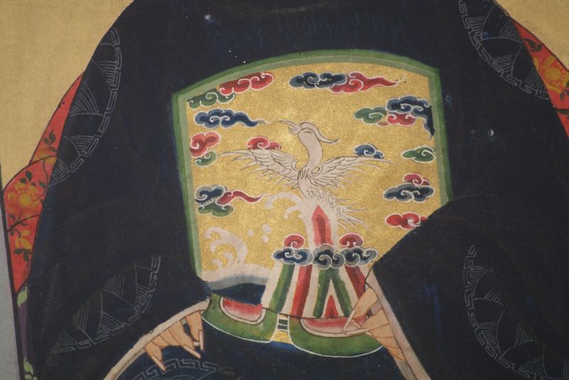 Ahnenpaare und Kaiser Ming Chinesische Malerei Blau 5