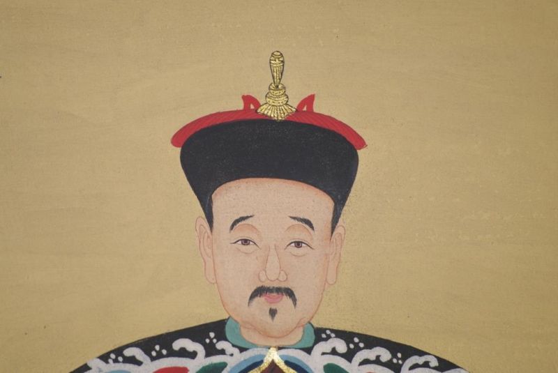 Ahnenpaare und Kaiser Ming Chinesische Malerei Bordeauxrot 4